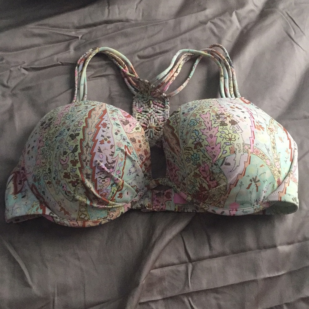 PINK printed bikini top